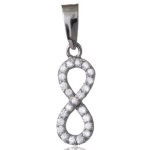 Pendentif infini en argent 925/000 et oxyde de zirconium.