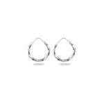 Boucles d'oreilles créoles torsadées en argent 925/000.