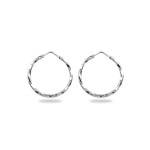 Boucles d'oreilles créoles torsadées en argent 925/000.