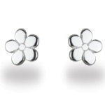 Boucles d'oreilles puces fleurs en argent 925/000.