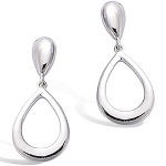 Boucles d'oreilles gouttes en argent 925/000 rhodié.