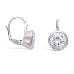 Boucles d'oreilles en argent 925/000 rhodié et oxyde de zirconium serti clos.