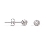 Boucles d'oreilles en argent 925/000 rhodié et boule pavage en oxyde de zirconium.