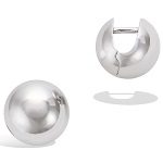 Boucles d'oreilles boules en argent 925/000 rhodié.