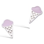 Boucles d'oreilles glaces en argent 925/000 rhodié et émail rose.