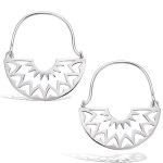 Boucles d'oreilles pendantes motif bohême en argent 925/000 rhodié.