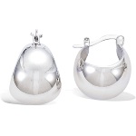 Boucles d'oreilles créoles boules en argent 925/000 rhodié.