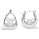 Boucles d'oreilles créoles boules en argent 925/000 rhodié.