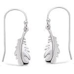 Boucles d'oreilles Plume en argent 925/000 rhodié.