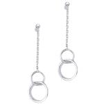 Boucles d'oreilles en argent 925/000 rhodié.