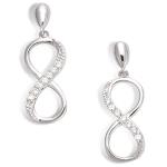 Boucles d'oreilles infini en argent 925/000 rhodié et oxyde de zirconium.