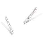 Boucles d'oreilles tiges en argent 925/000 rhodié serties d'oxydes de zirconium blancs.