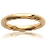 Bague anneau rond en plaqué or.