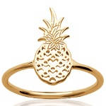 Bague ananas en plaqué or.