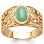 Bague en plaqué or et aventurine.