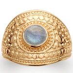 Bague en plaqué or et labradorite.