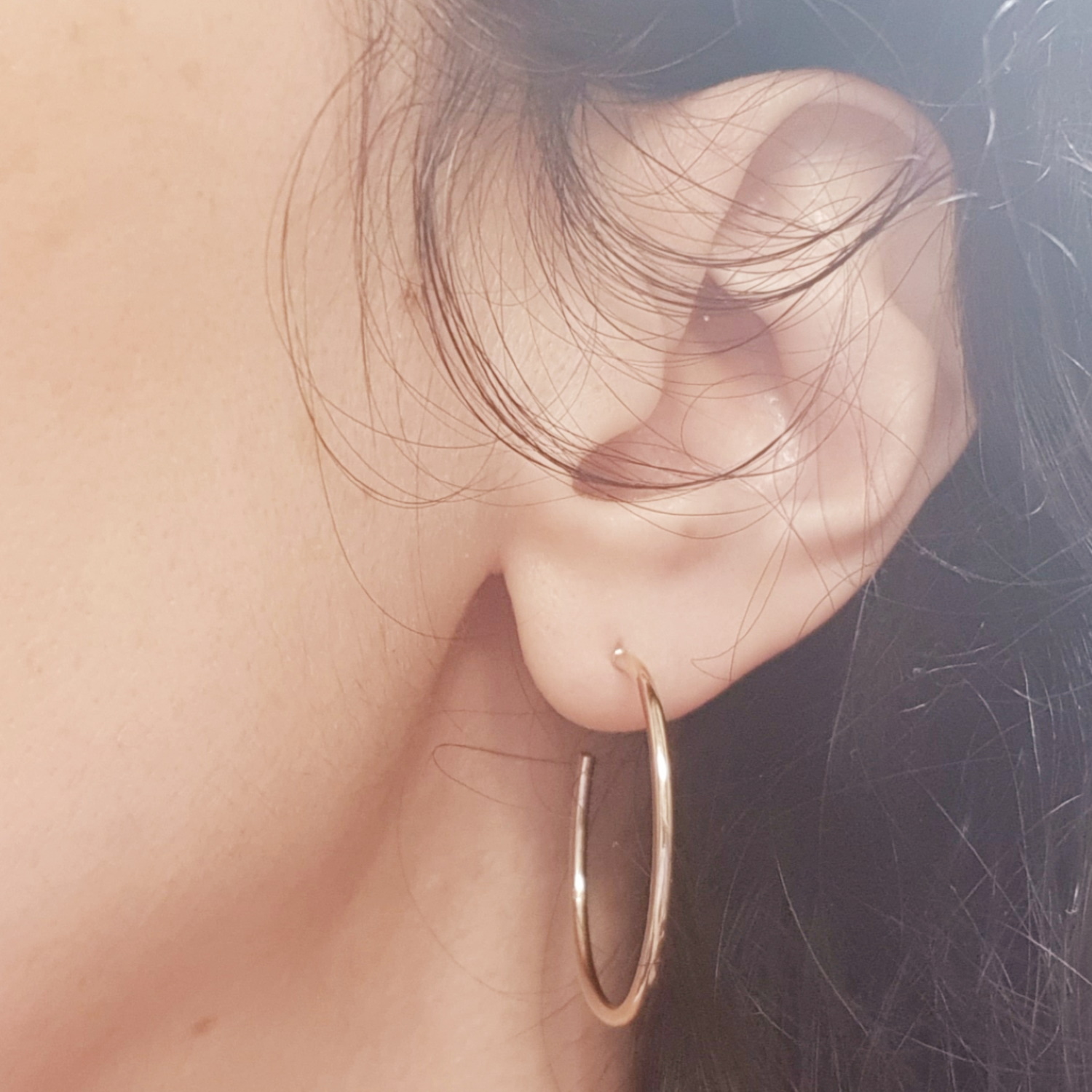 Boucles d'oreilles créoles en plaqué or. Créoles Ovale  Adolescent Adulte Femme Fille Indémodable 