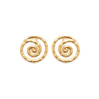 Boucles d'oreilles pendantes en forme de spirale en plaqué or jaune 18 carats.