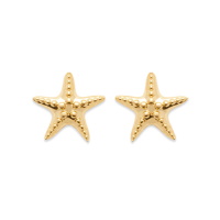 Boucles d'oreilles puces en forme d'étoile de mer en plaqué or jaune 18 carats.