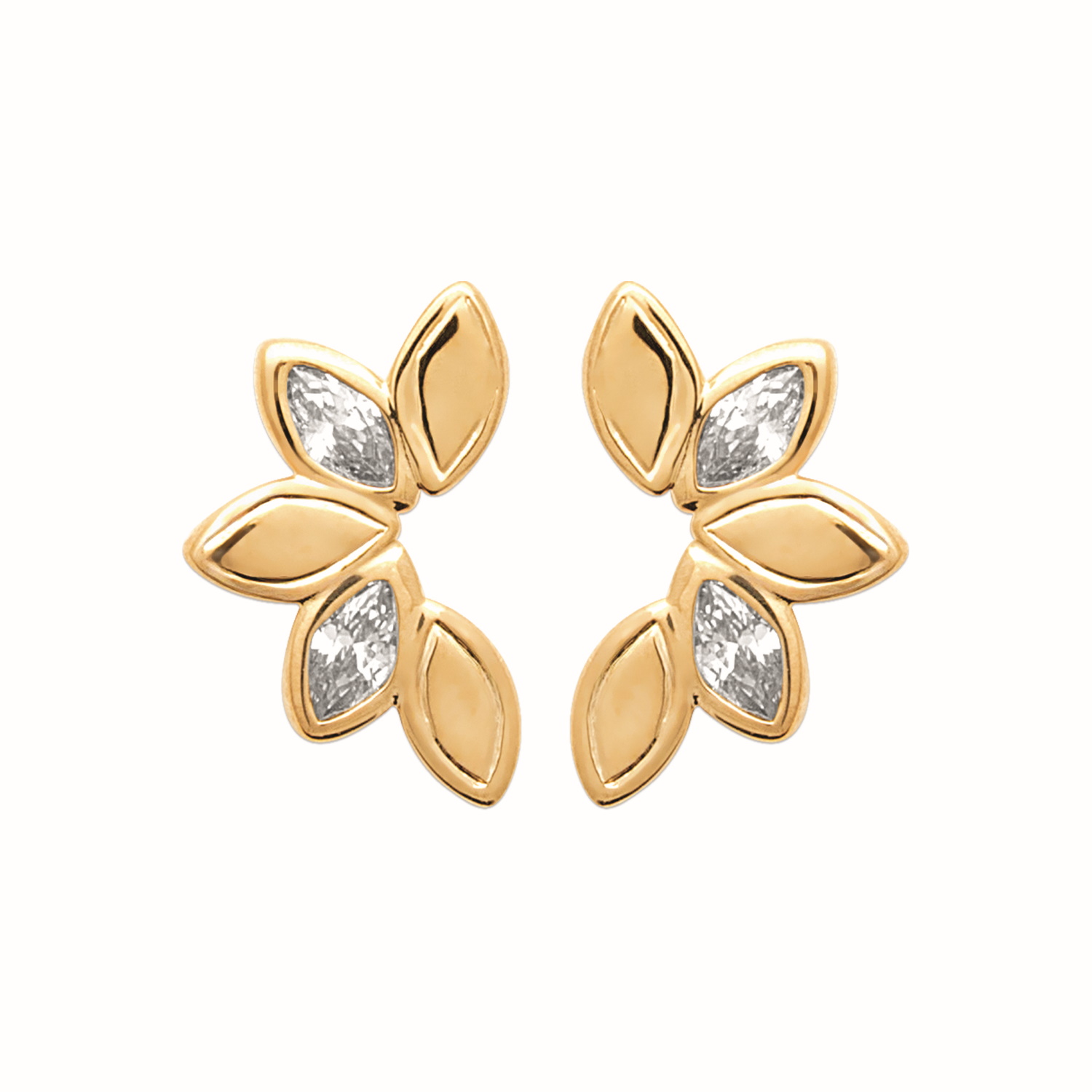 Elégantes boucles d'oreilles en plaqué or jaune 18 carats serties d'oxydes de zirconium blancs.<br/>Leur design floral délicat apporte une touche de féminité et de fraîcheur à votre style.<br/>Parfaits pour rehausser une tenue de jour ou compléter une allure sophistiquée en soirée, ces bijoux intemporels sont un incontournable de votre collection.<br/>Un choix raffiné pour celles qui apprécient la simplicité et l'élégance intemporelle. Pendantes Strass Adolescent Adulte Femme Fille Fleurs Indémodable Nature Elégantes boucles d'oreilles en plaqué or jaune 18 carats serties d'oxydes de zirconium blancs.<br/>Leur design floral délicat apporte une touche de féminité et de fraîcheur à votre style.<br/>Parfaits pour rehausser une tenue de jour ou compléter une allure sophistiquée en soirée, ces bijoux intemporels sont un incontournable de votre collection.<br/>Un choix raffiné pour celles qui apprécient la simplicité et l'élégance intemporelle. Pendantes Strass Adolescent Adulte Femme Fille Fleurs Indémodable Nature