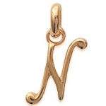 Pendentif en plaqué or. Lettre N.