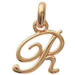 Pendentif en plaqué or jaune 18 carats. Lettre R.