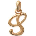 Pendentif en plaqué or jaune 18 carats. Lettre S.