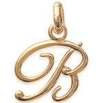 Pendentif en plaqué-or. Lettre B.