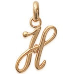 Pendentif en plaqué-or. Lettre H.