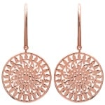 Boucles d'oreilles pendantes avec motif en filigrane en plaqué or rose 18 carats.