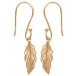 Boucles d'oreilles feuilles en plaqué or.