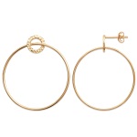 Boucles d'oreilles pendantes cercles en plaqué or.