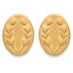 Boucles d'oreilles puces couronne de laurier en plaqué or.