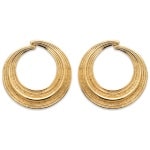 Boucles d'oreilles pendantes cercles en plaqué or 18 carats.