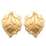 Boucles d'oreilles puces feuilles en plaqué or 18 carats.