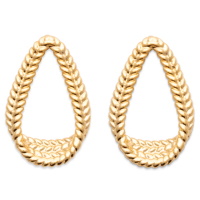Boucles d'oreilles pendantes en forme de goutte en plaqué or jaune 18 carats.