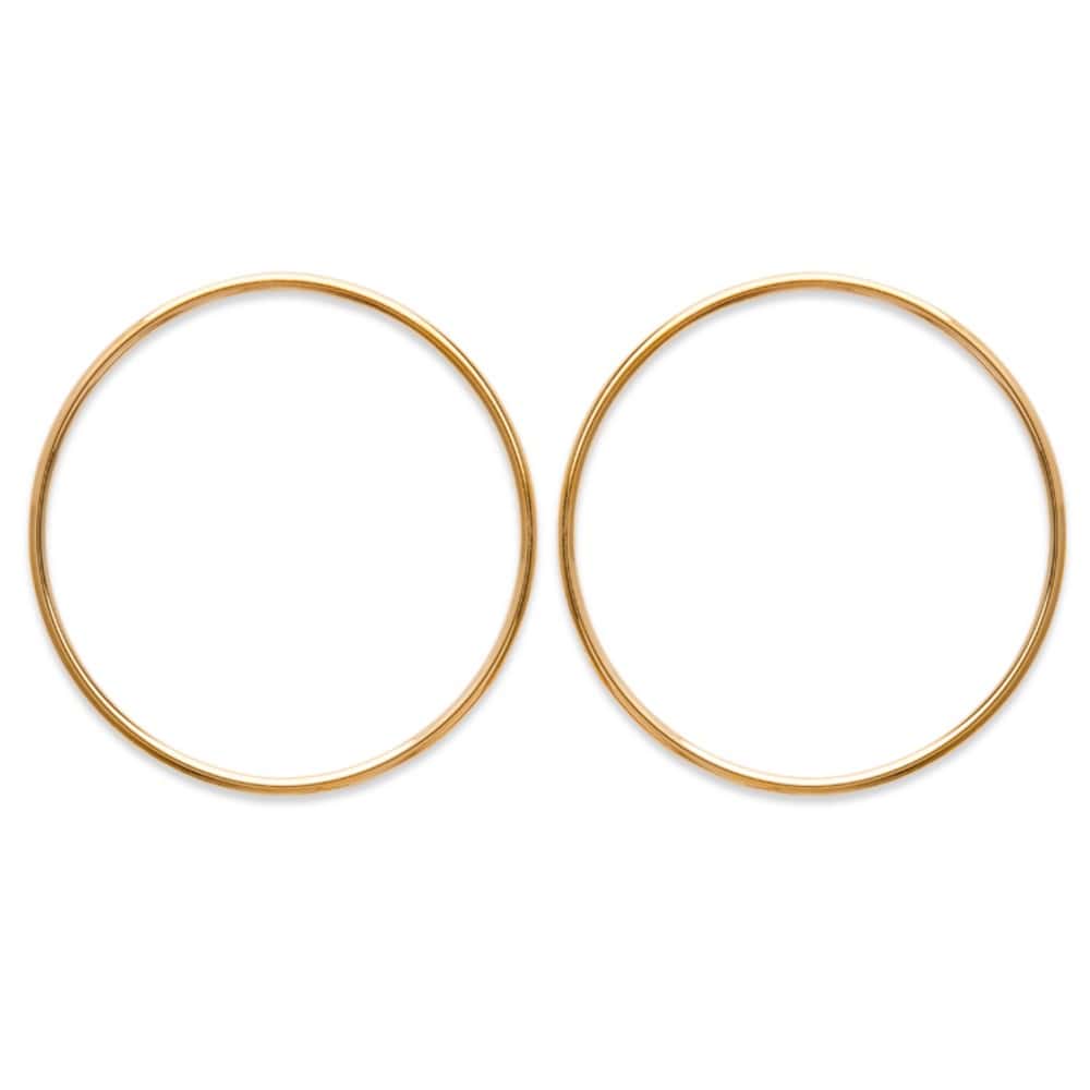 Boucles d'oreilles cercles pendantes en plaqué or. Cercle Pendantes Rond  Adolescent Adulte Femme Fille Indémodable 