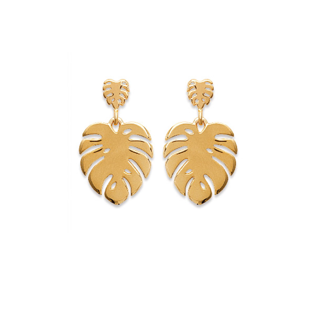 Boucles d'oreilles fantaisie feuilles : vente de boucles d'oreilles