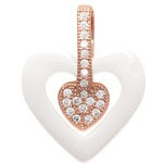 Pendentif en plaqué or rose, oxyde de zirconium et céramique.