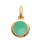 Pendentif rond en plaqué or jaune 18 carats surmonté d'une véritable aventurine.