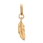 Pendentif plume en plaqué or 18 carats.