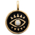 Pendentif œil de Turquie en plaqué or, émail et un oxyde de zirconium.