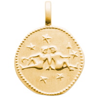 Pendentif signe du zodiaque gémeaux en plaqué or.