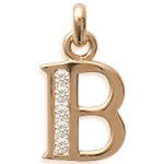 Pendentif en plaqué-or et oxyde de zirconium. Lettre B.