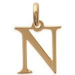 Pendentif en plaqué-or. Lettre N.