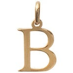 Pendentif en plaqué or jaune 18 carats. Lettre B.