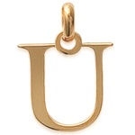 Pendentif en plaqué-or. Lettre U.