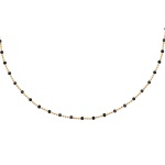 Collier en plaqué or 18 carats avec perles en émail de couleur noire.