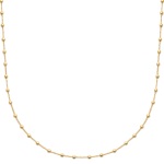 Collier court boules en plaqué or 18 carats avec fermoir mousqueton.