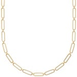 Collier maille fantaisie géométrique en plaqué or 18 carats.